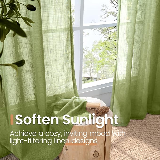 BGment Short Olive Green Curtains 36 Inch Length - Image 5