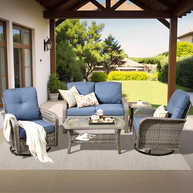 ovios 5-Piece Patio Furniture Set, Outdoor Wicker Sofa by OVIOS