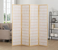 Roundhill Furniture Oriental Shoji 4 Panel Screen Room Divider by RoundhillFurniture