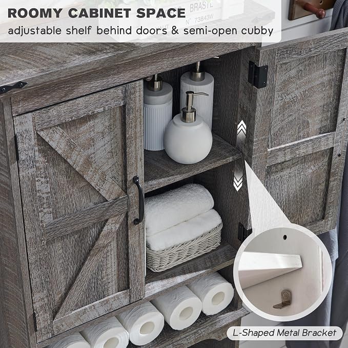 ACCOHOHO Over The Toilet Storage Cabinet, Farmhouse Bathroom Cabinet - Image 5