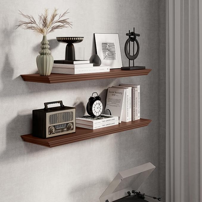Fun Memories Floating Shelves 36 Inch Long, 9.3 Inch Deep Classic Crown Molding - Image 5