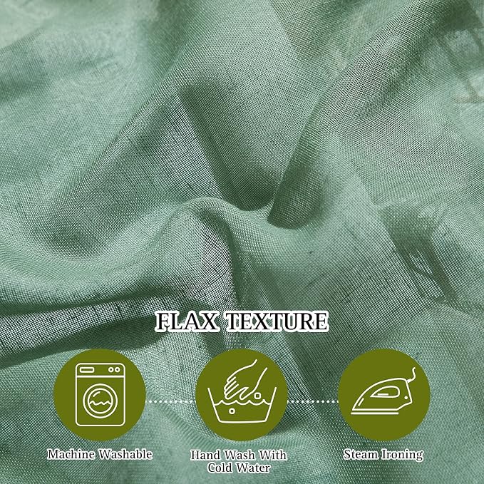 NICETOWN Linen Curtains Flax Sheer Texture - Image 4