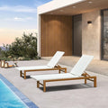 PURPLE LEAF Extra Wide Patio Chaise Lounge Set of 2 Outdoor Lounger French PE by PURPLELEAF