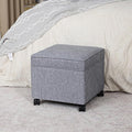 Adeco 17.5 Inch Square Storage Ottoman by Adeco