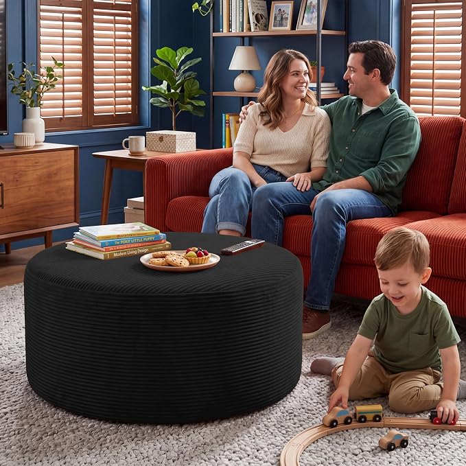 BSHOMGI Round Coffee Table Ottoman by BSHOMGI