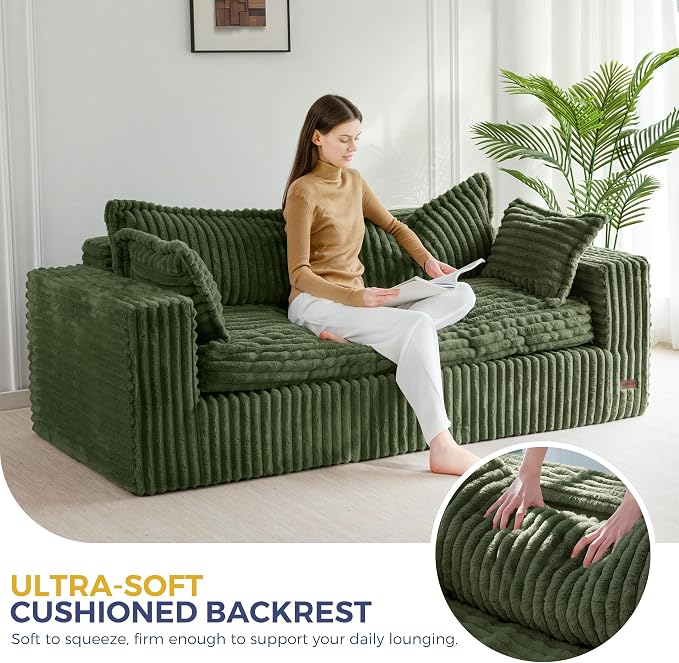 MAXYOYO 76" Sofa Couch, Loveseat Boneless Couch in a Box, Upholstered Small - Image 5