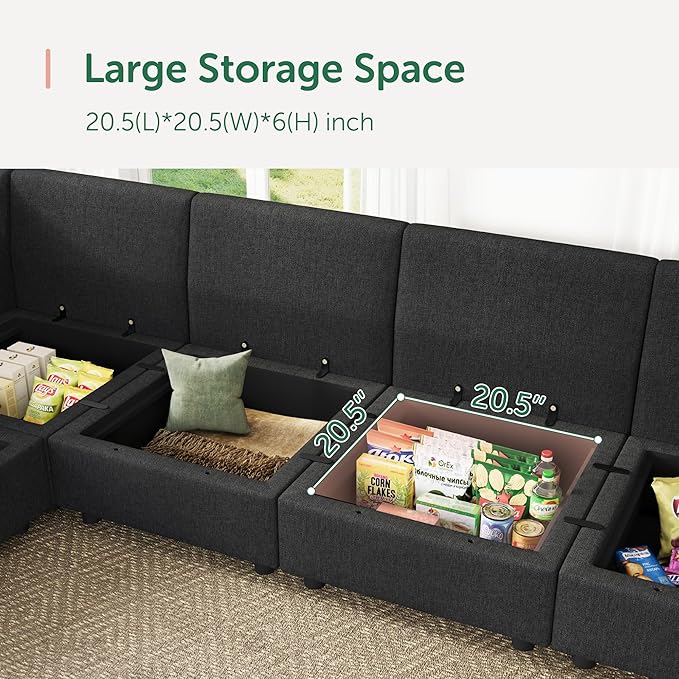 HONBAY Modular Sectional Sofa L Shaped Sectional Couch - Image 5