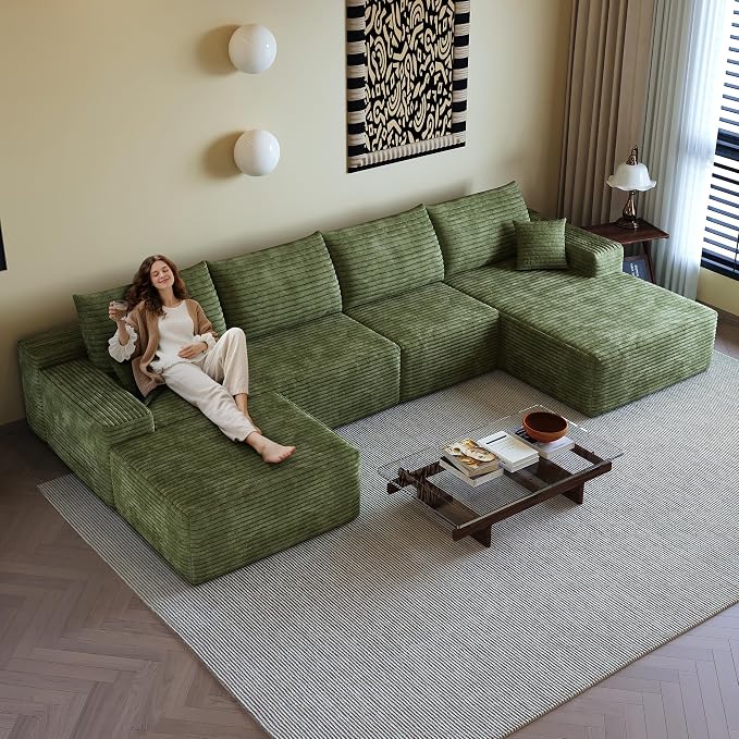136" Sectional Couches for Living Room Cloud Couch Sofa - Image 4