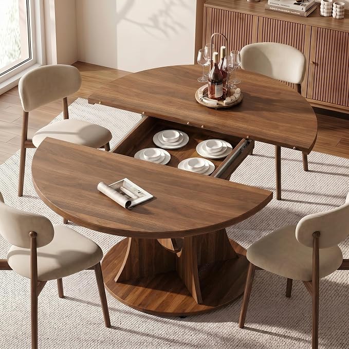 Einhomn 43-59" Extendable Round Dining Table, Kitchen Table - Image 4