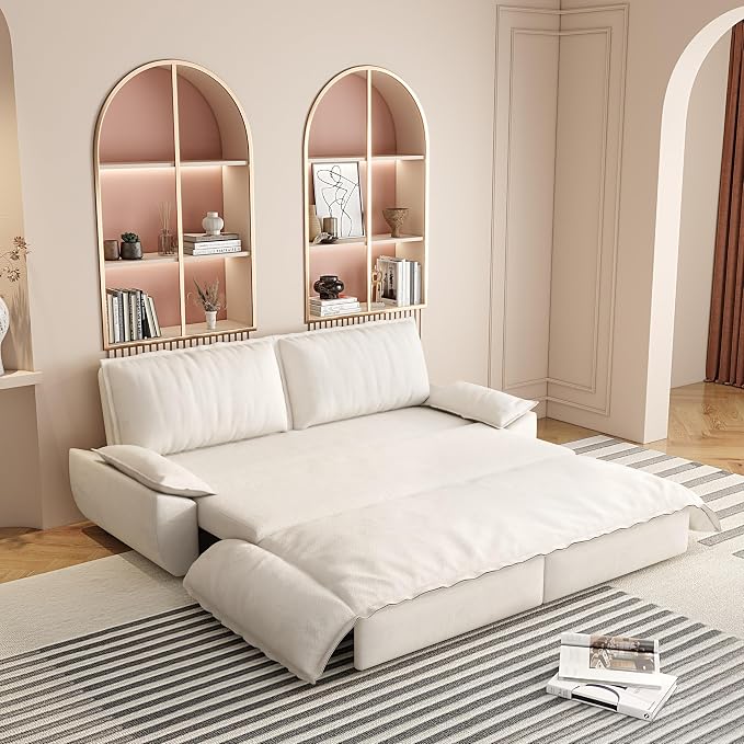 KEIKI 73.2" Convertible Futon Sofa Bed Queen Size, 3-in-1 Pull Out Couch by KEIKI