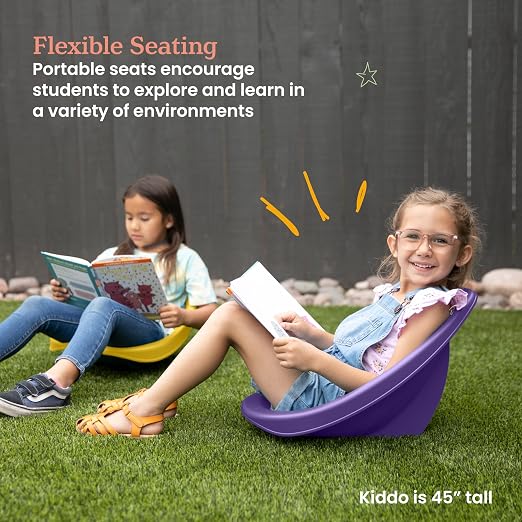 ECR4Kids Plastic Leaf Scoop Floor Rocker Seat, Classroom Furniture - Image 5