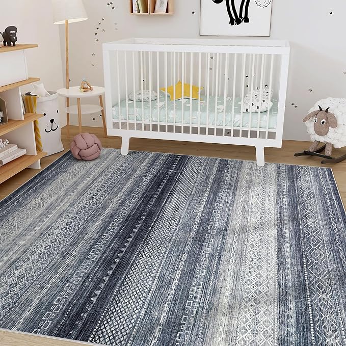 Nakagishi Area Rugs 9x12 Living Room Rug: Washable Boho Large Neutral Modern - Image 8