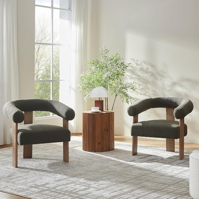 VKNOW Accent Chair Living Room Chairs Set of 2, Modern Upholstered Arm Chair - Image 9