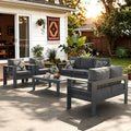 LayinSun Outdoor Aluminum Furniture Set, 5 Pieces Patio Sectional Conversation by LayinSun
