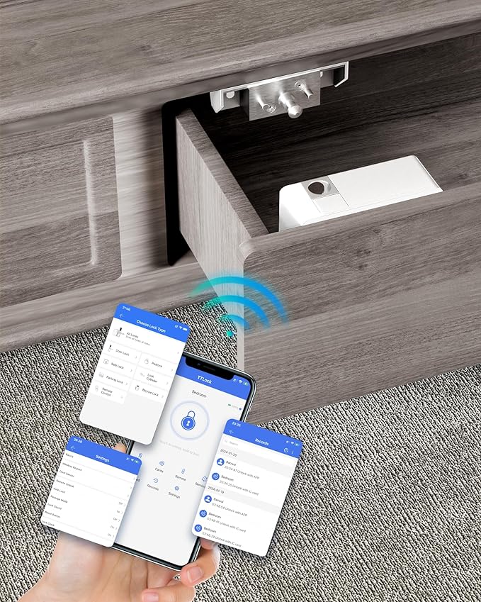 Smart Cabinet Lock Bluetooth Hidden Safety RFID Kid Keyless Drawer Locks by Unknown
