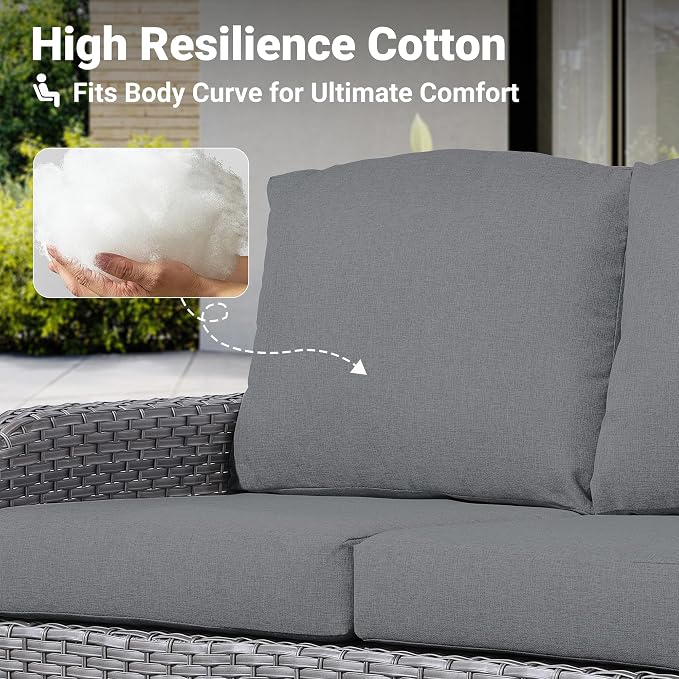 ovios 4-Piece Patio Furniture Set, Outdoor Wicker Sofa - Image 5