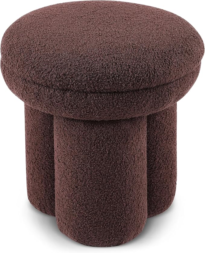 Furniture of America Rami Modern 17.5-inch Mushroom-Shape Upholstered Ottoman - Image 3