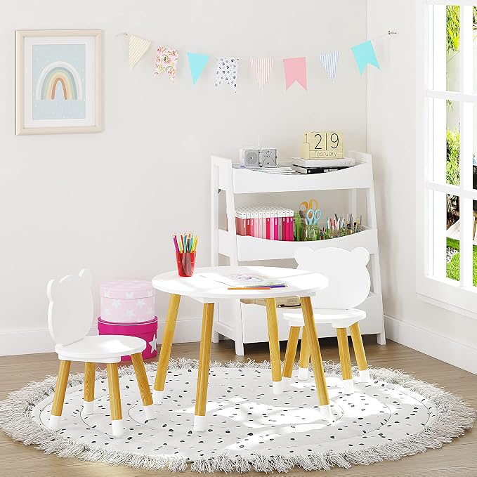 UTEX Kids Wood Table and Chair Set, Kids Play Table - Image 5
