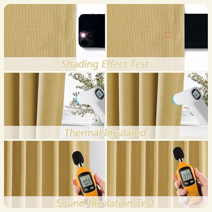 Guken 100% Blackout Curtains 102 Inch Length 2 Panels Set - Image 5
