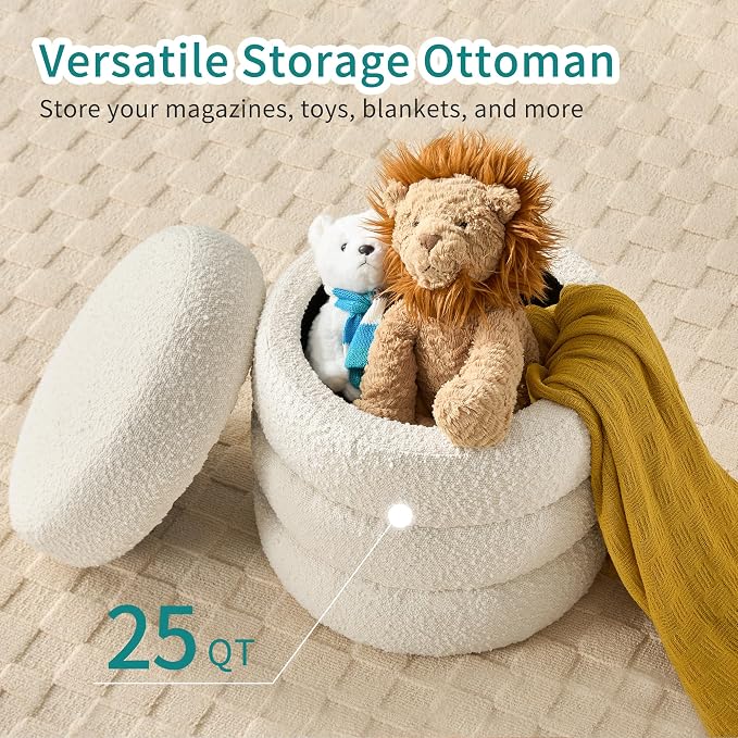 Busaurus Round Ottoman with Storage - Image 3