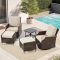 MELLCOM Patio Swivel Glider Rocker Chairs Set Wicker 5 Piece Patio Furniture by MELLCOM