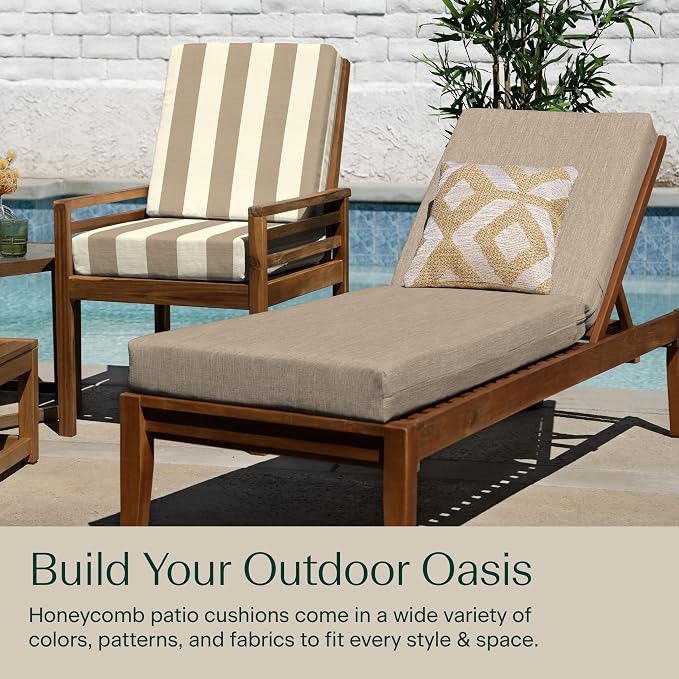 Honeycomb Outdoor Chaise Lounge Cushion - Image 4