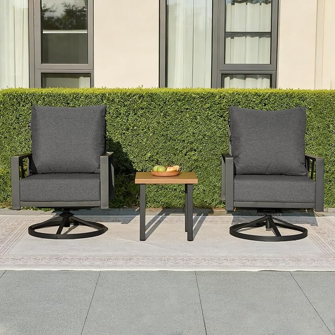 Outdoor Patio Swivel Rocking Chairs Set, Patio Porch Furniture - Image 8