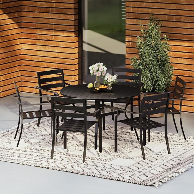 HOMREST 7 Piece Outdoor Patio Dining Set - Image 2