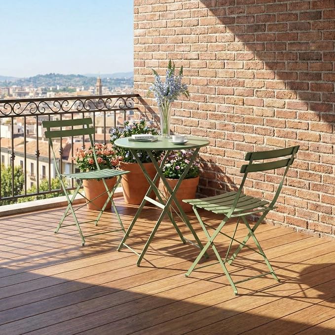 GarveeLife Outdoor Metal Bistro Set, 3-Piece Patio Furniture Set - Image 8