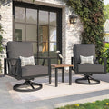 Outdoor Patio Swivel Rocking Chairs Set, Patio Porch Furniture by COMLAXFIELD