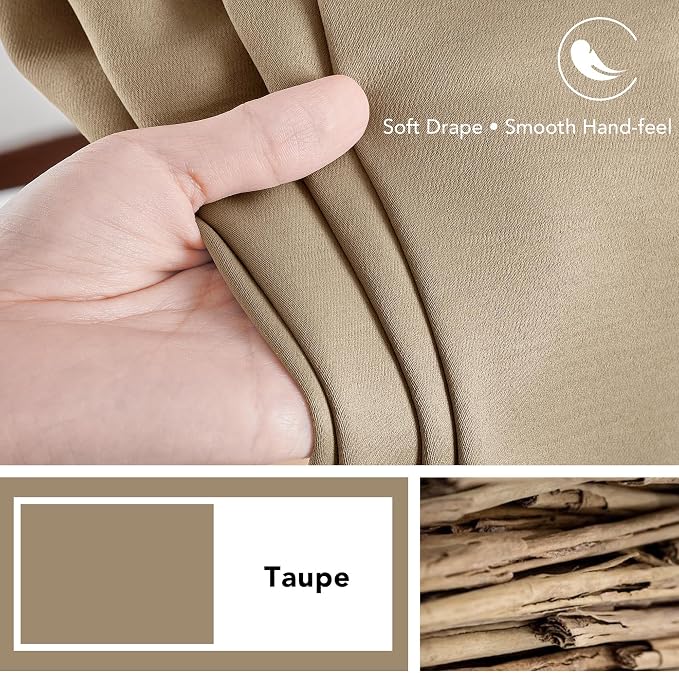 Deconovo Blackout Curtains, Thermal Insulated, W52 x L108 2 Panels, Back Tab - Image 7
