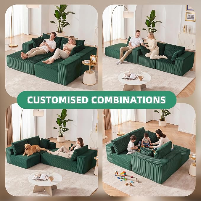 Weture 108” Modular Sectional Sofa, Cloud Sectional Couch - Image 4