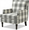 Plaid Accent Chair, Mid-Century Modern Armchair, Upholstered Decorative Reading by MNGLIRC