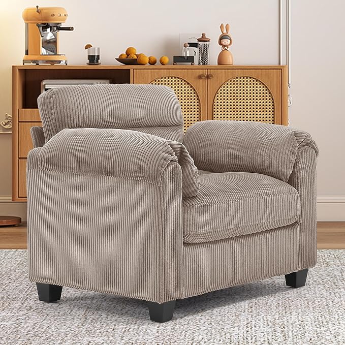 HAOMARKETS Corduroy Sofa Set, Upholstered Armchair - Image 3