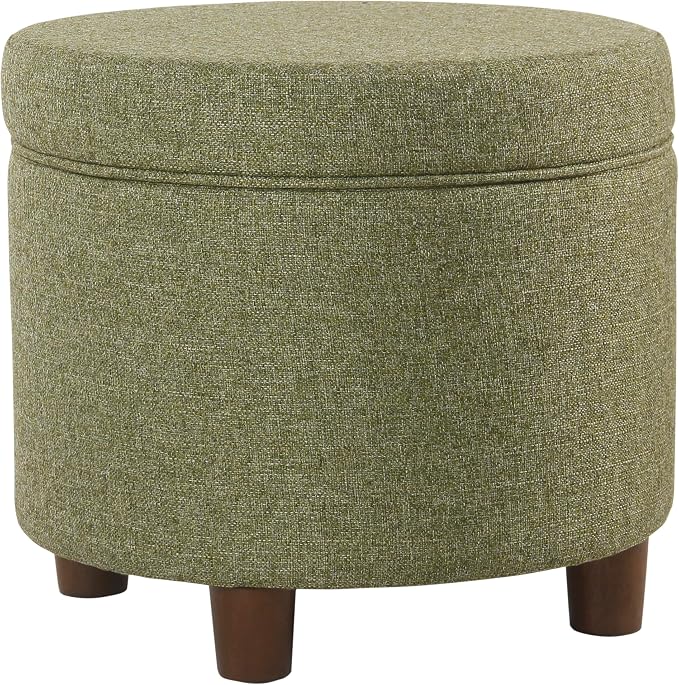 Homepop Home Decor | Upholstered Round Storage Ottoman | Ottoman - Image 5