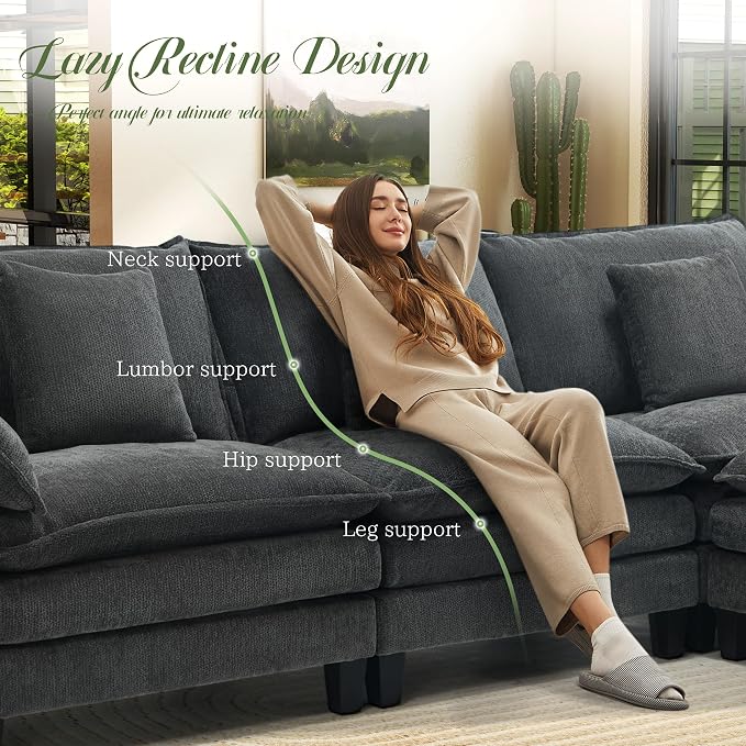 Cloud Couch, Deep Seat Couches for Living Room, Bedroom and Apartment, L Shaped - Image 6