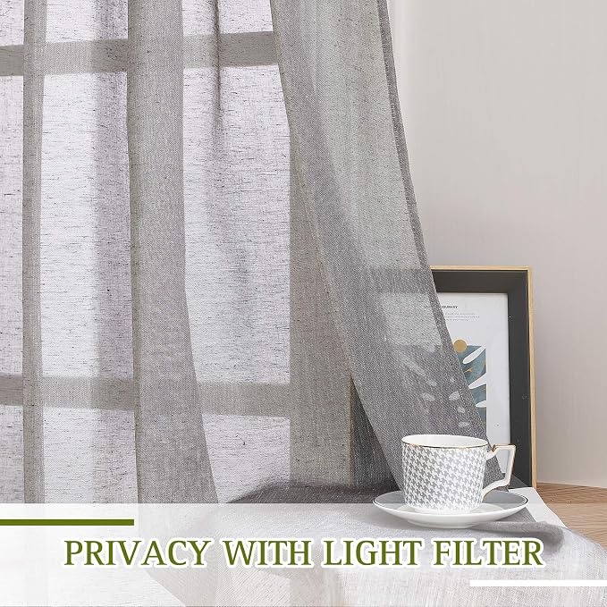 NICETOWN Living Room Sheer Linen Curtains - Image 5