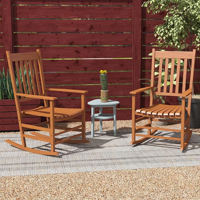 Outsunny Outdoor Rocking Chair Set of 2, Patio Rocking Chair - Image 2