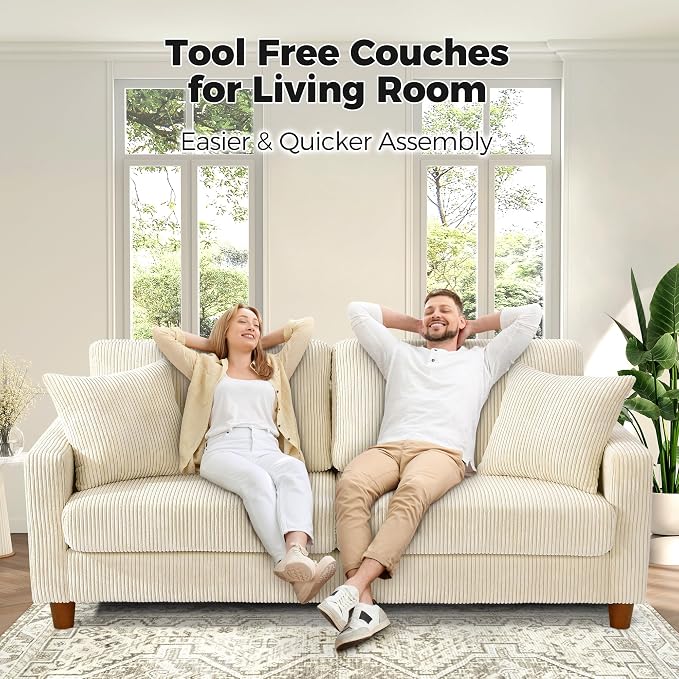 Kidirect 70in L Shaped Couch, Modular Sofa No Tool Assembly, Comfy Sectional - Image 3