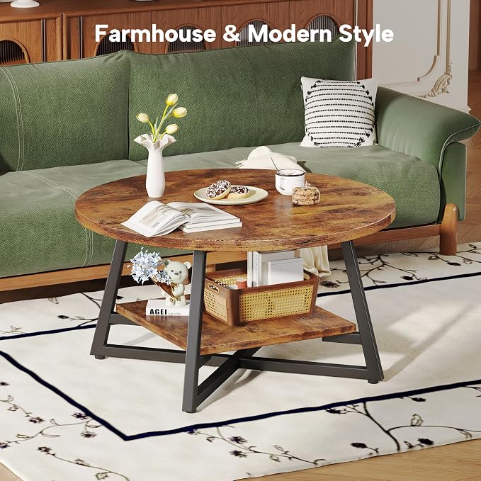 Round Coffee Table, Small Circle Coffee Table - Image 4