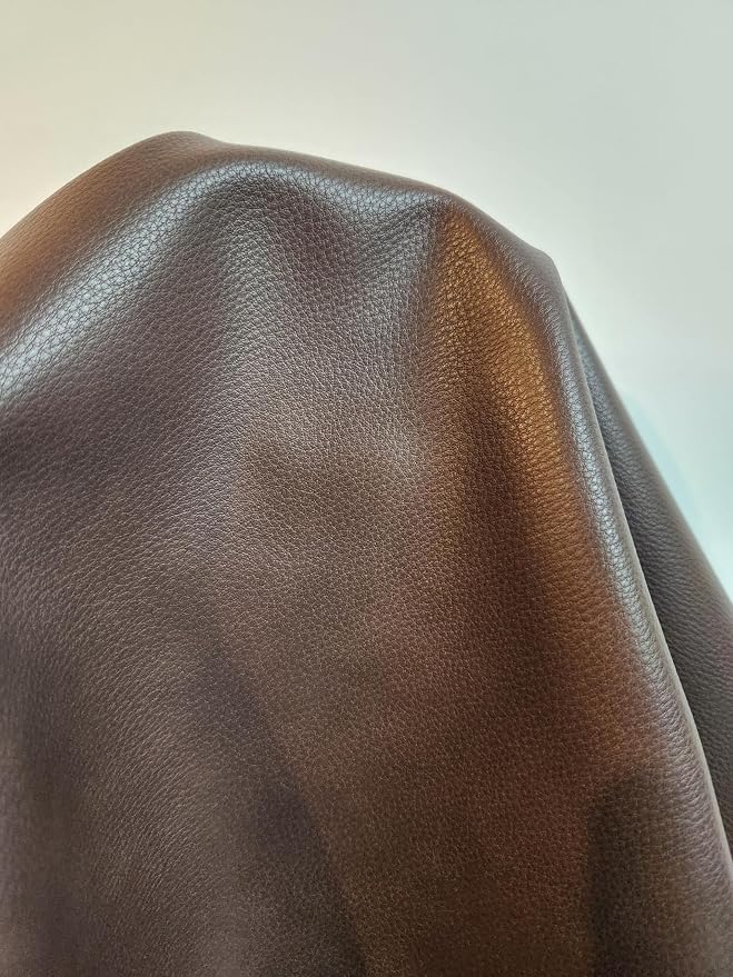 NAT Leathers | Cacao Brown Pebblegrain Soft Faux Vegan Leather PU | 5 Yards Cut - Image 3