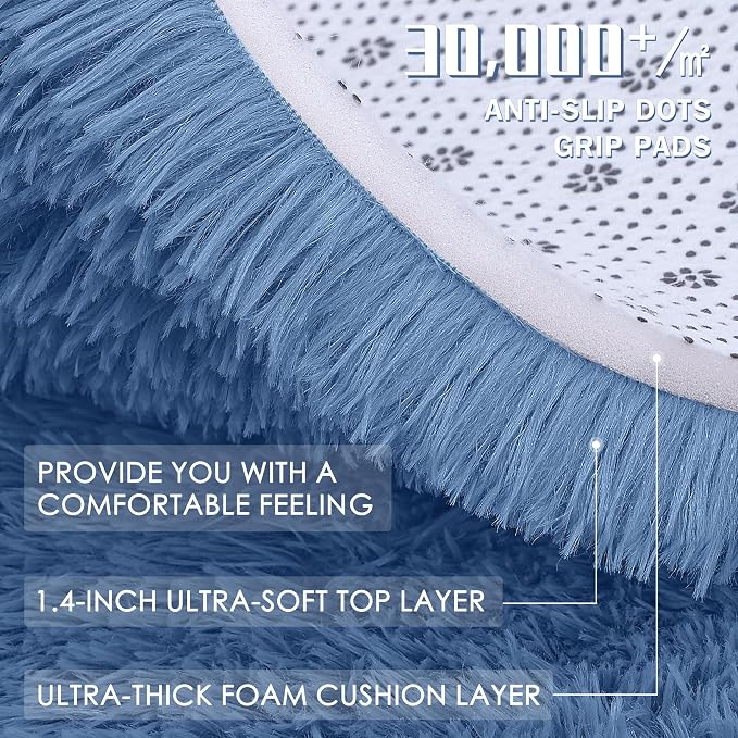 OLANLY Area Rugs for Living Room Bedroom, Machine Washable 4x5.9 ft Soft Fluffy - Image 9