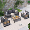 Aoxun Aluminum Patio Furniture Set, 5 Seats Sectional Metal Patio Furniture by Aoxun