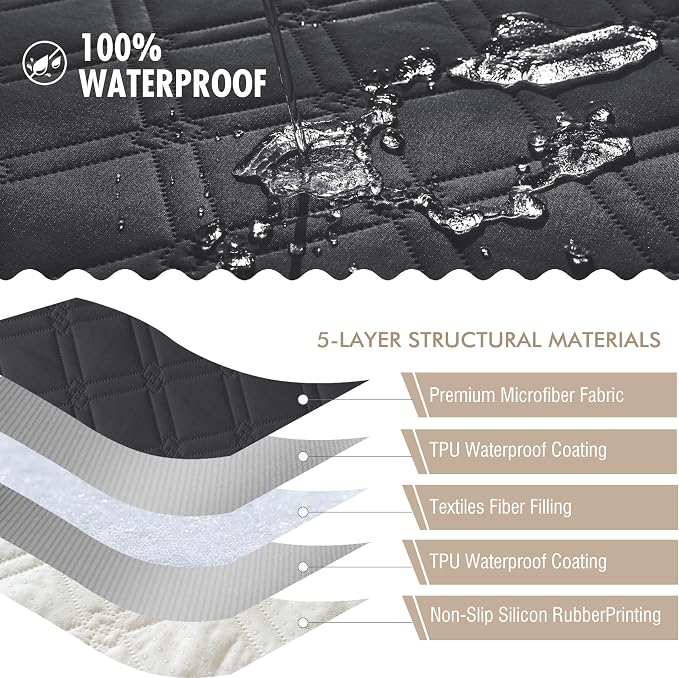 Genina Waterproof Couch Cover, Washable Anti-Slip 67 inch Sofa Covers - Image 5