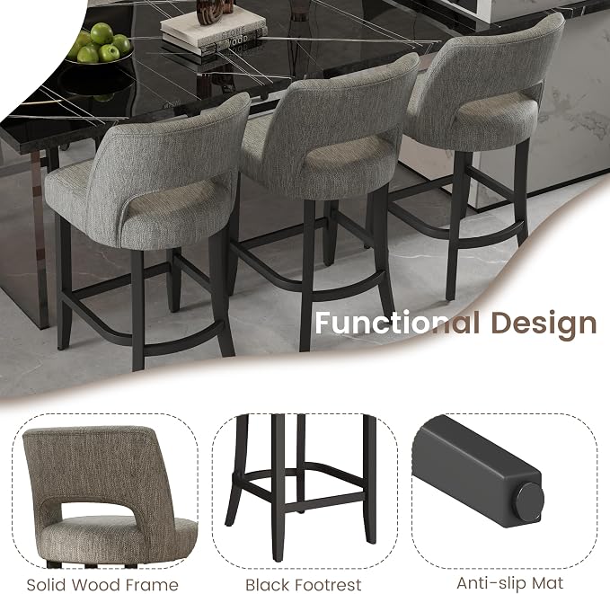 VKNOW Bar Stools Set of 4, Modern Counter Stools - Image 8