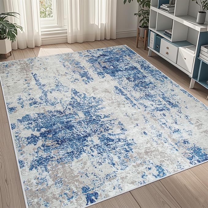 5x7 Area Rugs for Living Room Rug Washable: Abstract Rug for Dining Room by Aelenmu
