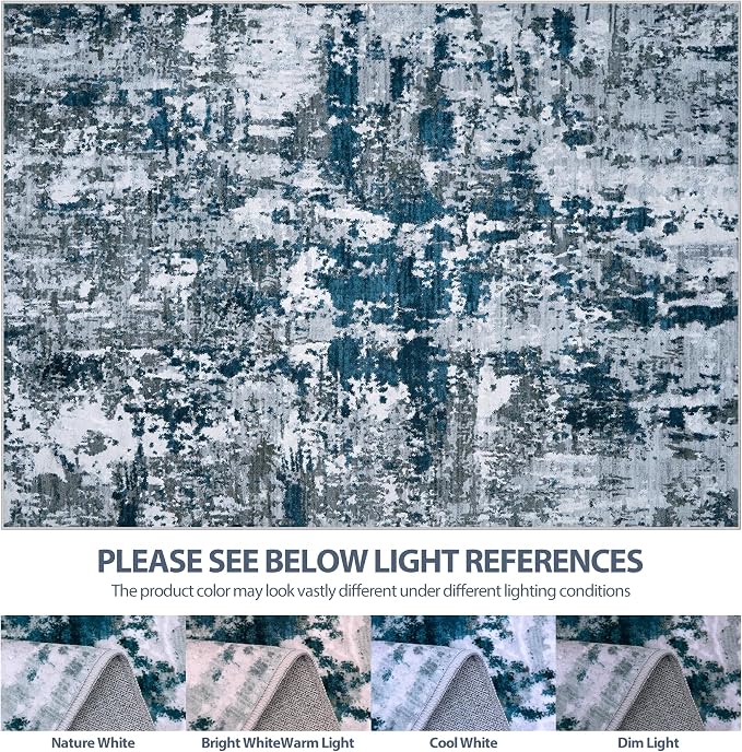 10x14 Area Rugs for Living Room Rug Washable: Abstract Large Rug Indoor Modern - Image 8