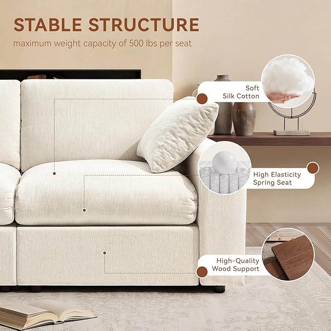 Ihanherry 141" Oversized Cloud Sectional Couches - Image 4