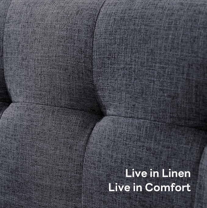 Tbfit 56" W Loveseat Sofa, Mid Century Modern Decor Love Seat Couches - Image 5