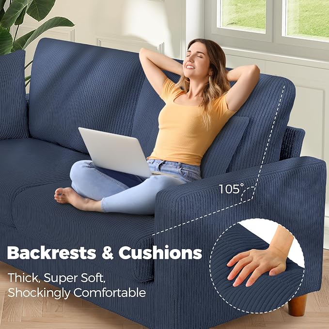 Kidirect 70in U Shaped Couch, Modular Sofa No Tool Assembly, Comfy Sectional - Image 8